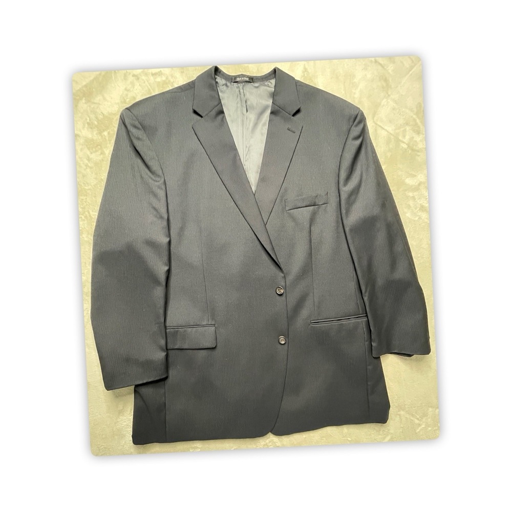 Lauren Ralph Lauren Black Pinstripes Wool Blazer  52L,  2 Button